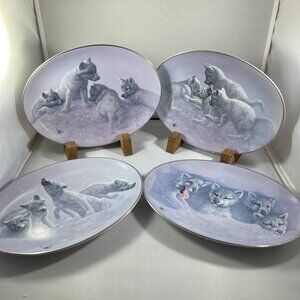 Plates 5-8 - Bradford Exchange Arctic Wolf Collector Plates With Certificates
